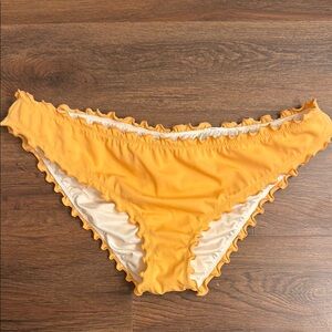 Shade & Shore Ruffled Orange Bikini Bottom